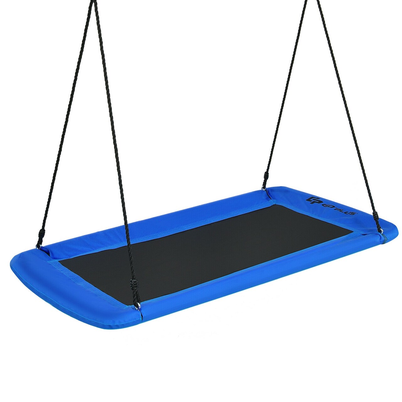 60 Inch Tree Swing with Strong Steel Frame and Oxford Cloth Seat for Garden Yard and Family Fun